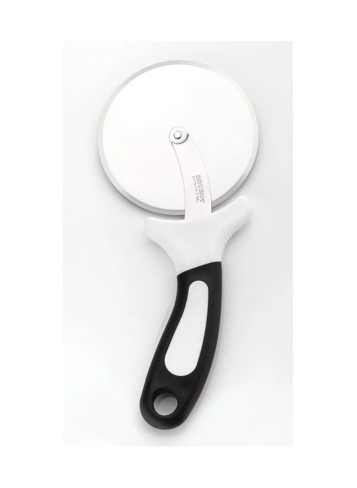 ديسينت ستينلس ستيل بيتزا كَتَر | فور إنش (10.16 سم) ويل | 23.36 سم لينث | فينغر غارد آند إيرغونومِك هاندل | شارب كَتَرْز، بيتزا ويل، بيتزا سلايسر – نون سليب هاندل – ديشواشر سيف - Image 1